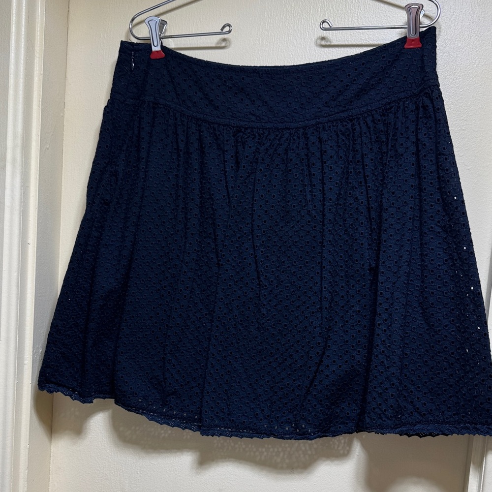 GAP Navy Eyelet Skater Skirt